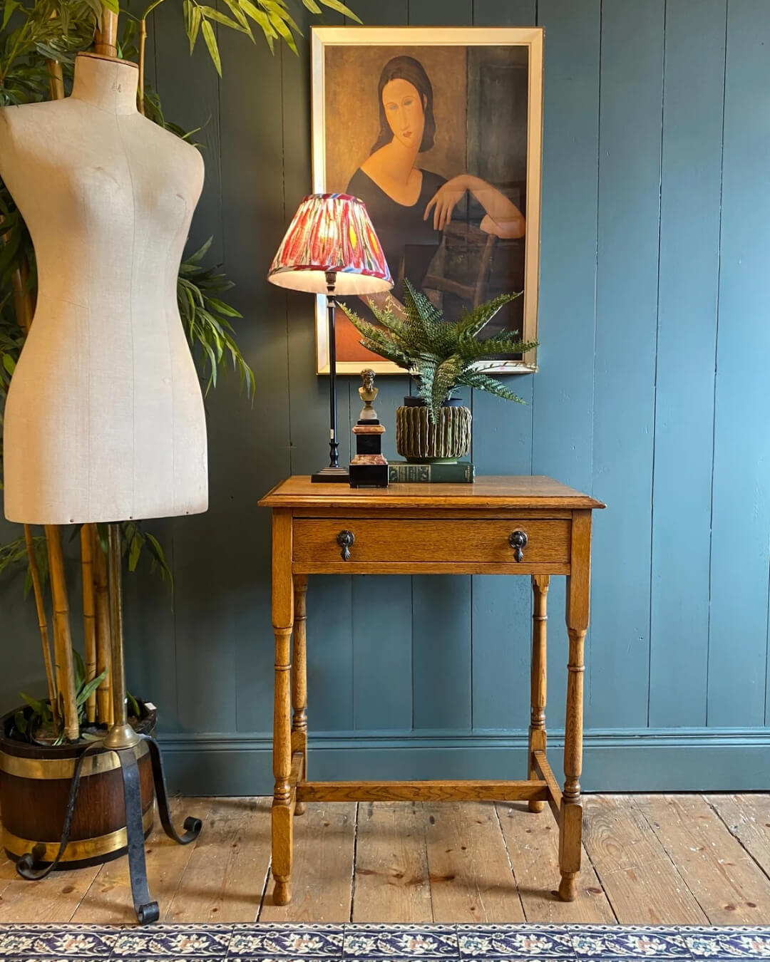 1930s Golden Oak Side Table