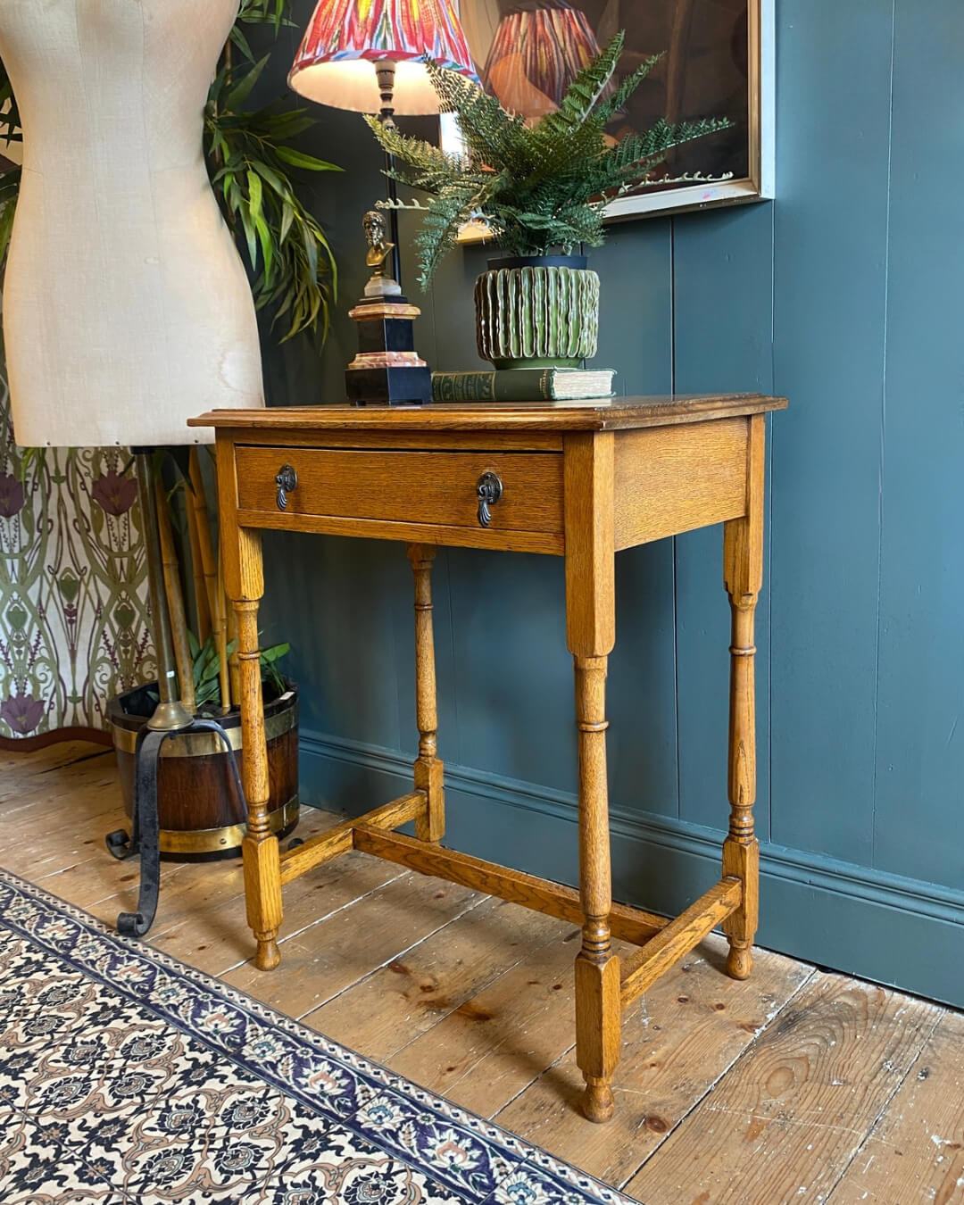 1930s Golden Oak Side Table