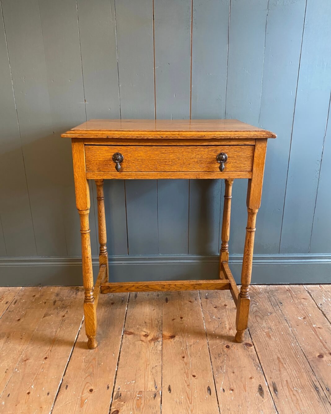 1930s Golden Oak Side Table