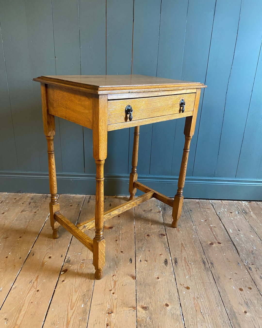 1930s Golden Oak Side Table