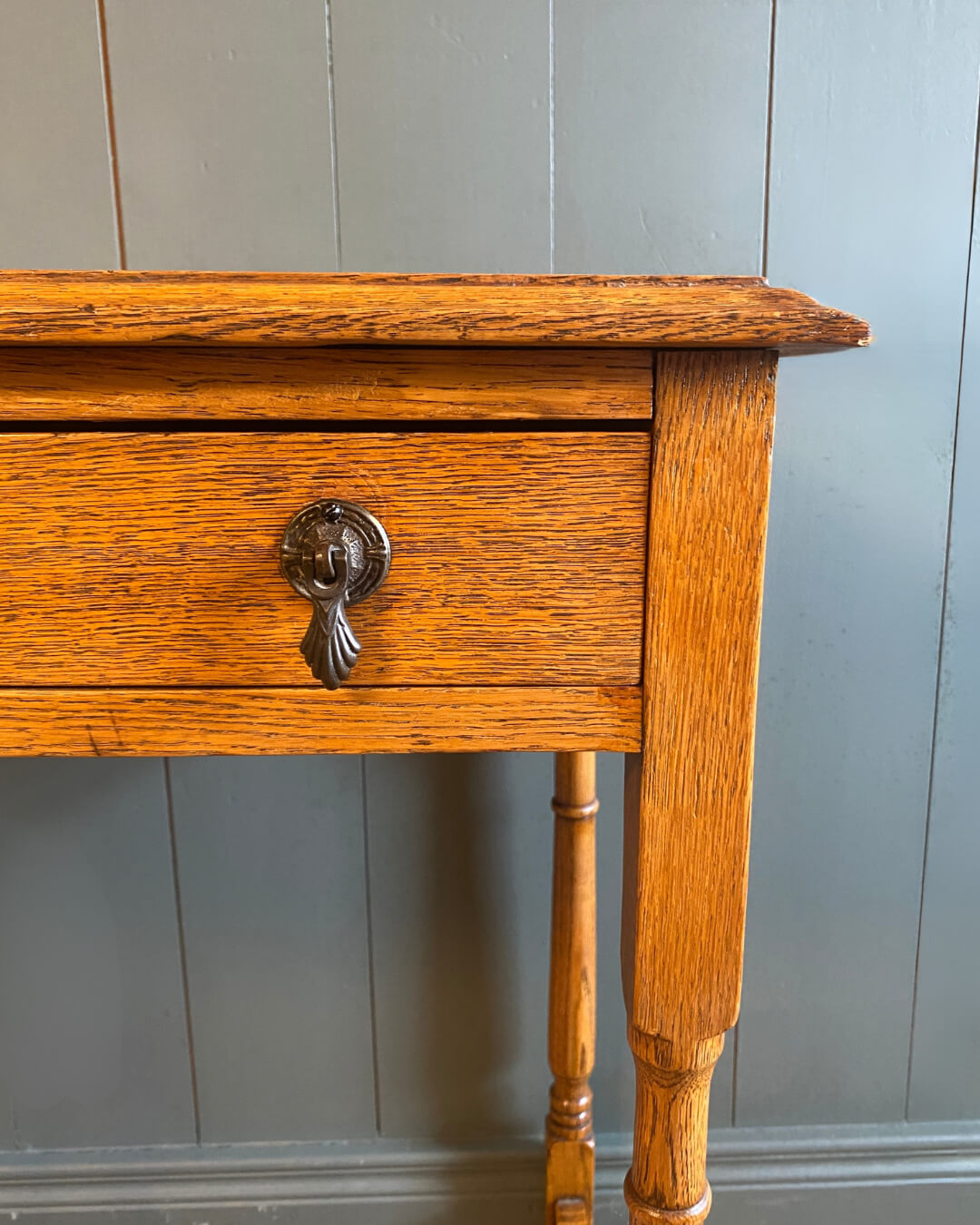 1930s Golden Oak Side Table