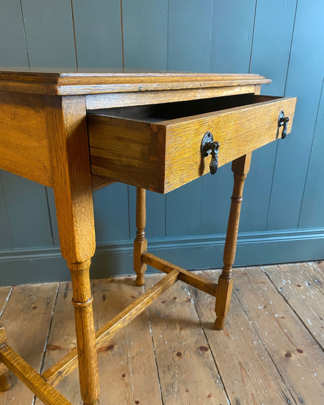 1930s Golden Oak Side Table