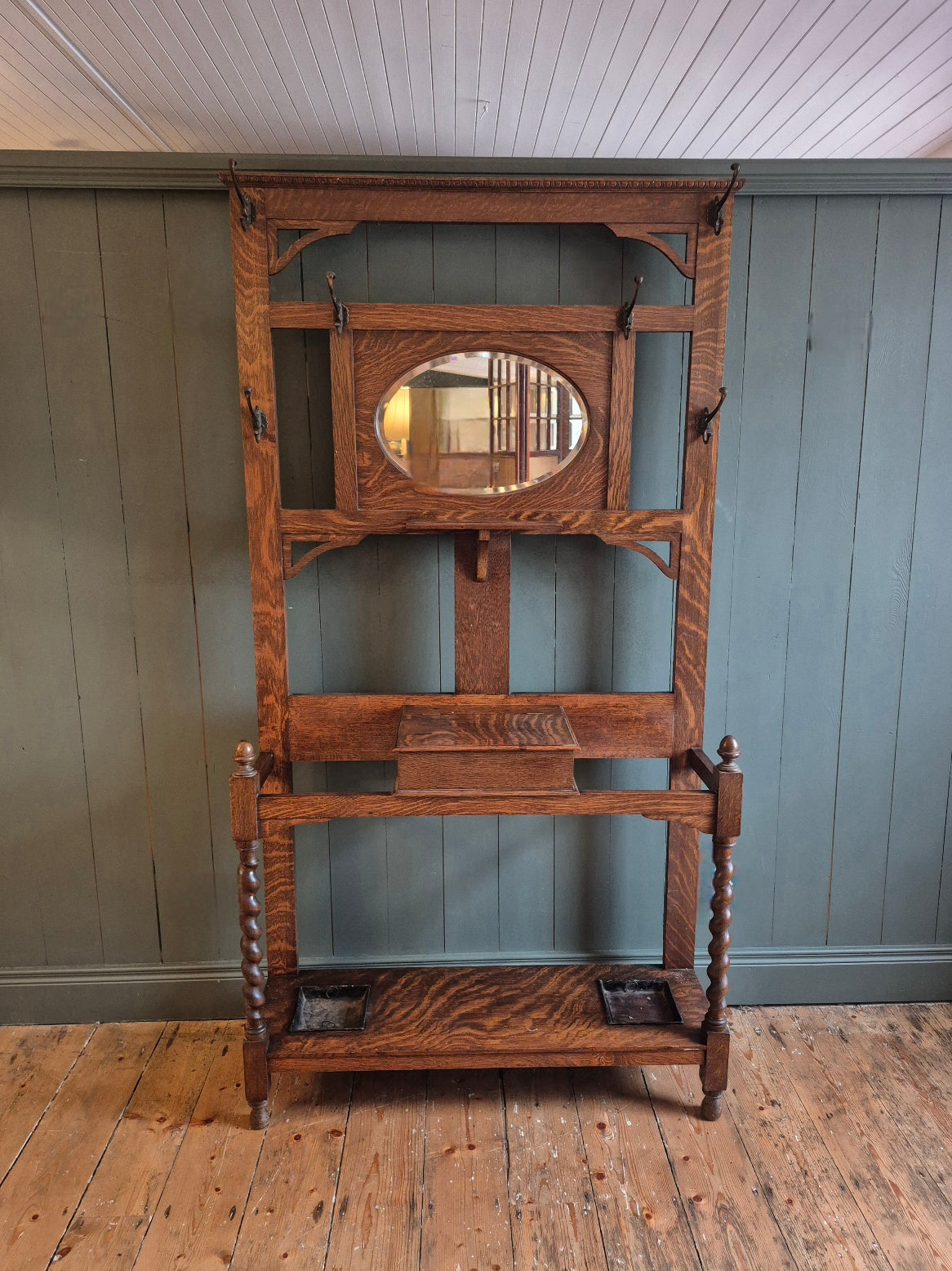 1930's Oak Hall Stand