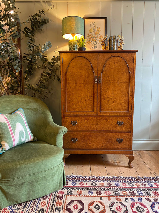 1940's Burr Walnut Linen Cupboard
