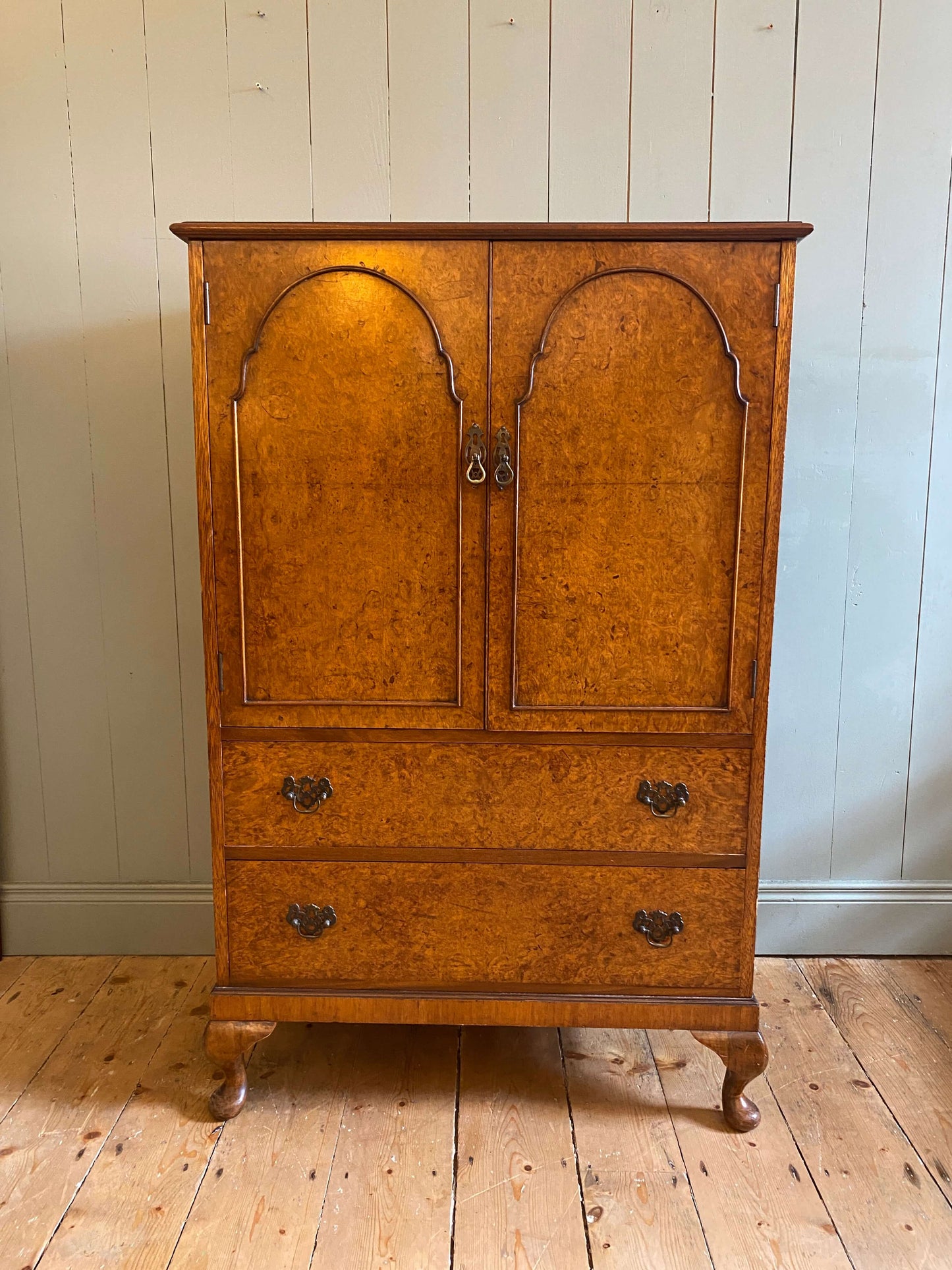 1940's Burr Walnut Linen Cupboard