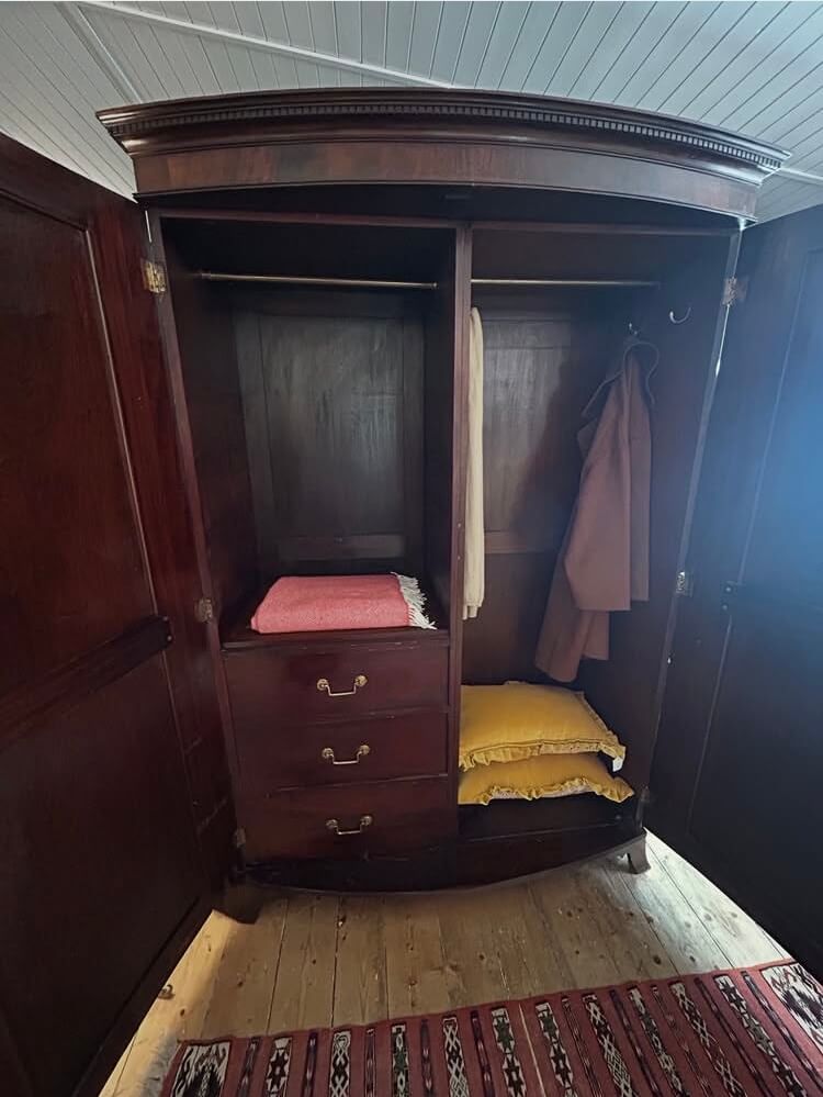 19th Century Bow Front Mahogany Wardrobe