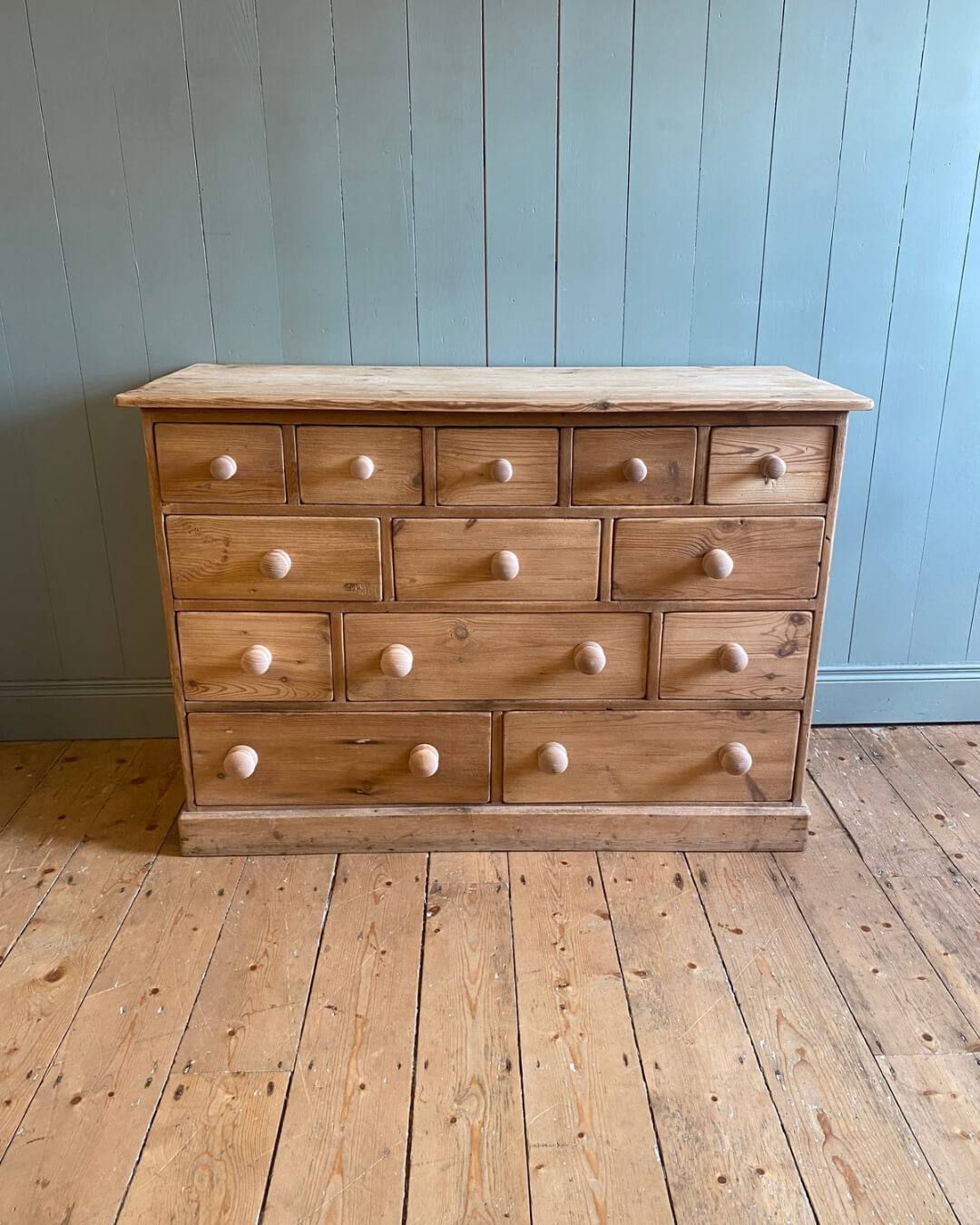 Reclaimed Pine Bank Of Drawers