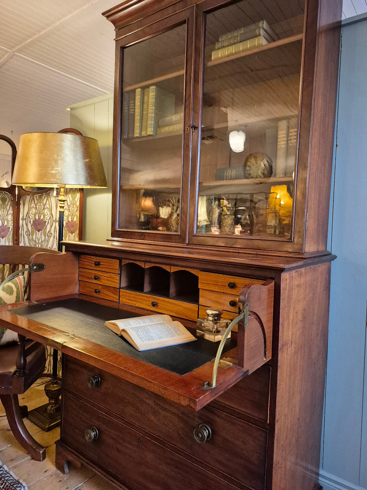 Victorian Mahogany Bureau Bookcase