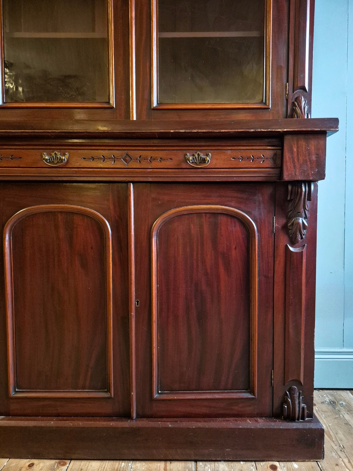 Late Victorian Mahogany Glazed Bookcase