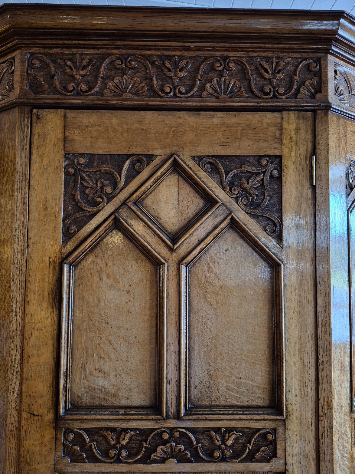 Solid Oak Gothic Wardrobe