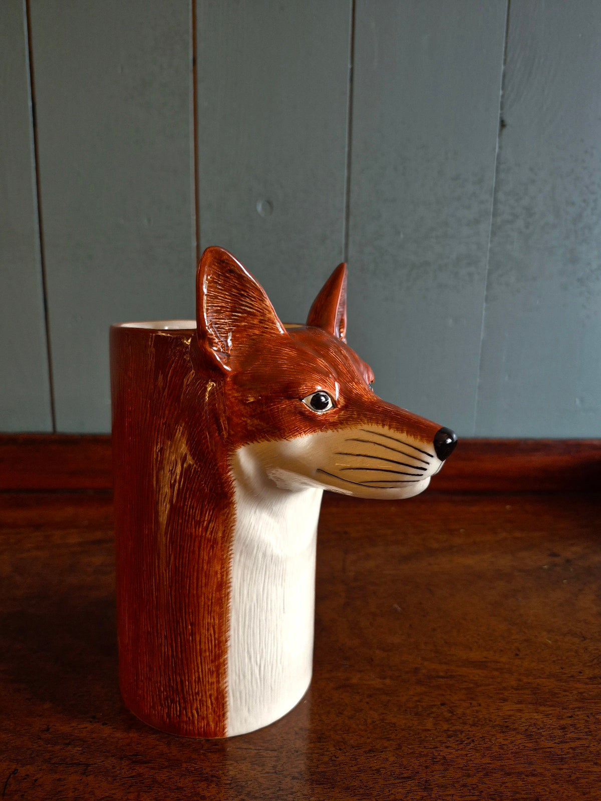 Hand Painted Fox Utensil Pot