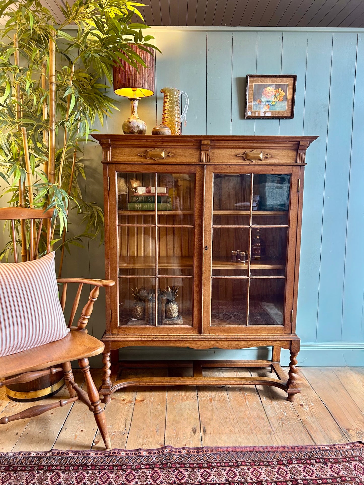 Early 20th Century Oak Glazed Bookcase