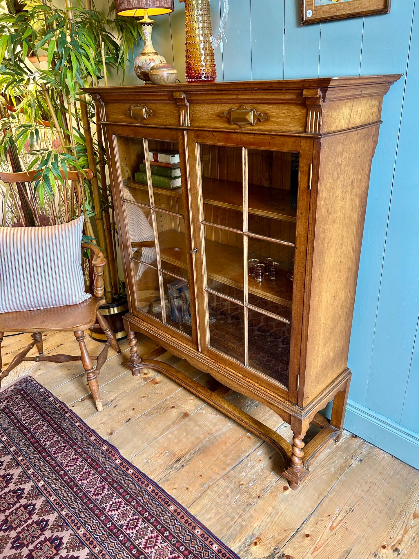 Early 20th Century Oak Glazed Bookcase