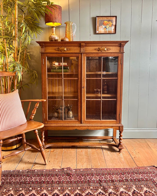 Early 20th Century Oak Glazed Bookcase