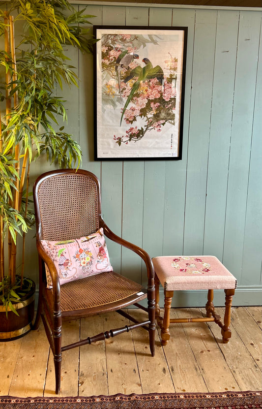 Victorian Needlepoint Footstool