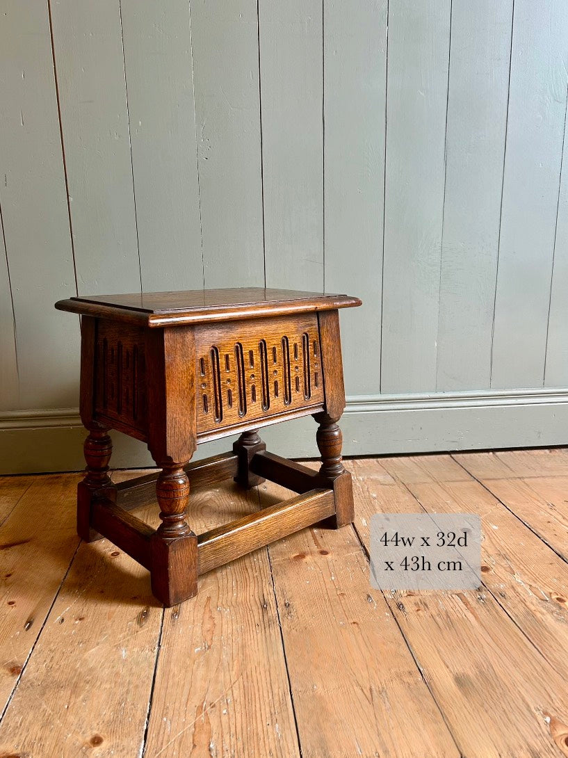 Arts & Crafts Oak Storage Stool