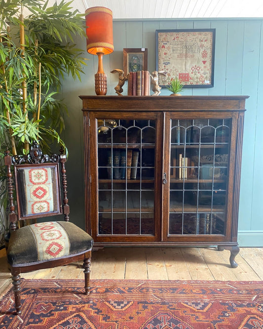 20th Century Oak Glazed Bookcase