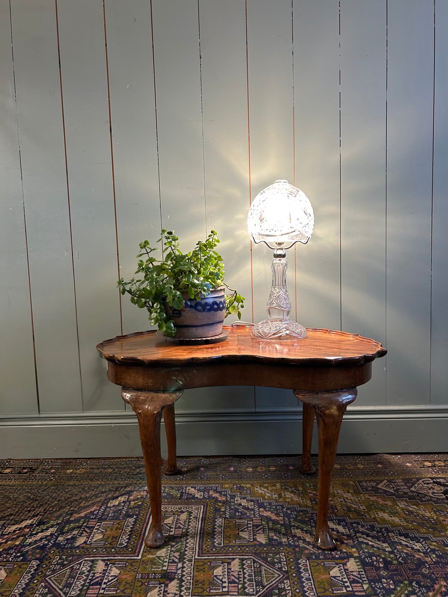 Antique Crystal Cut Glass Lamp