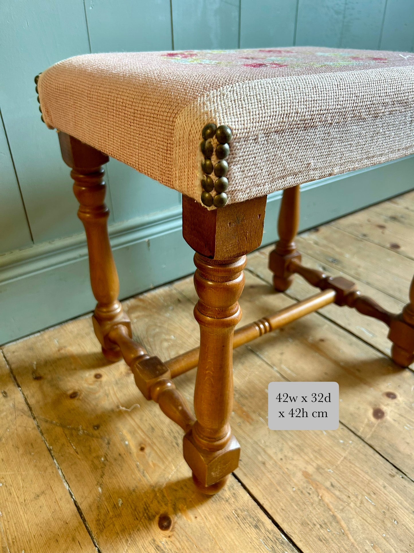 Victorian Needlepoint Footstool
