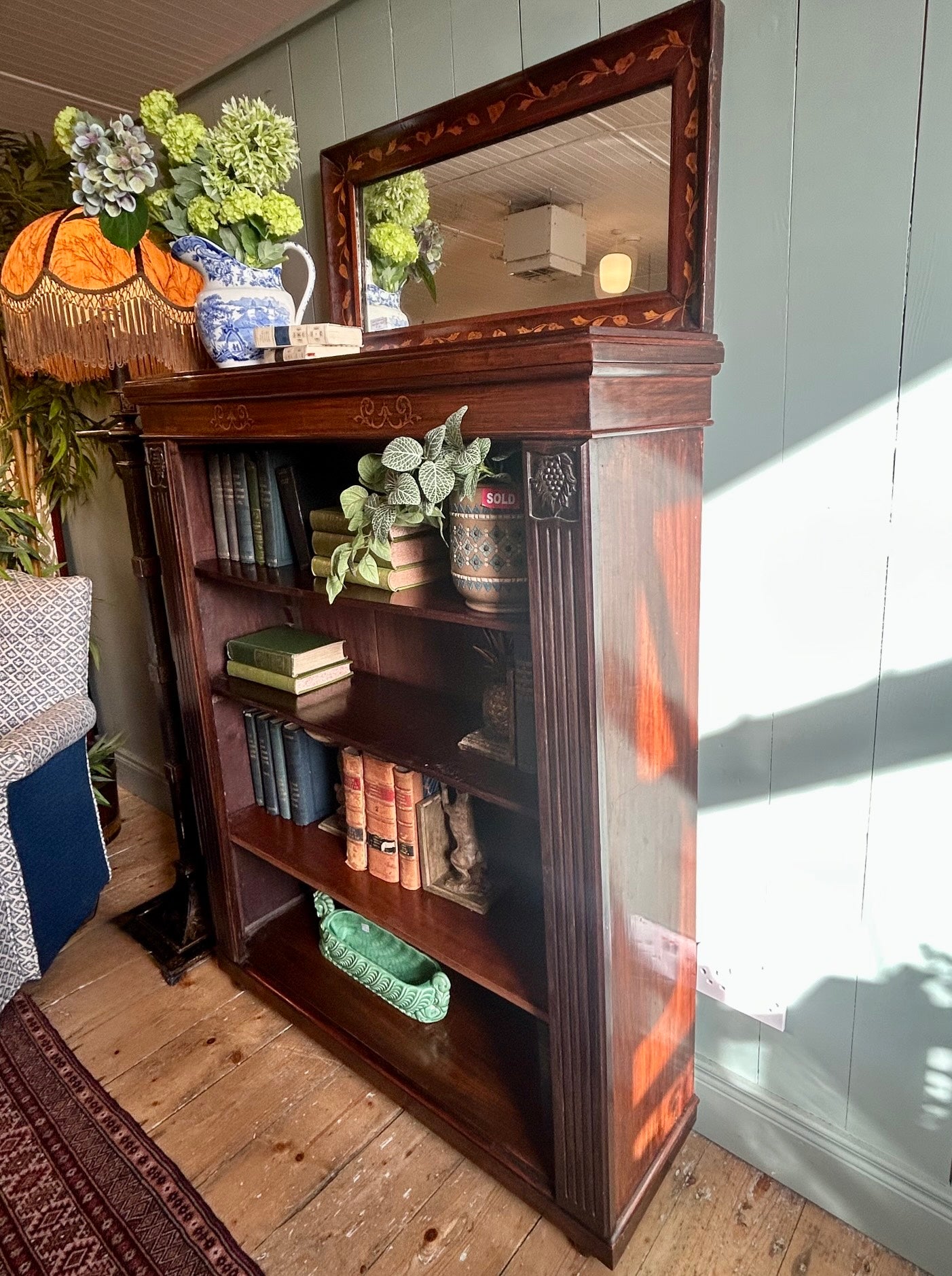 Edwardian Mahogany Open Bookcase