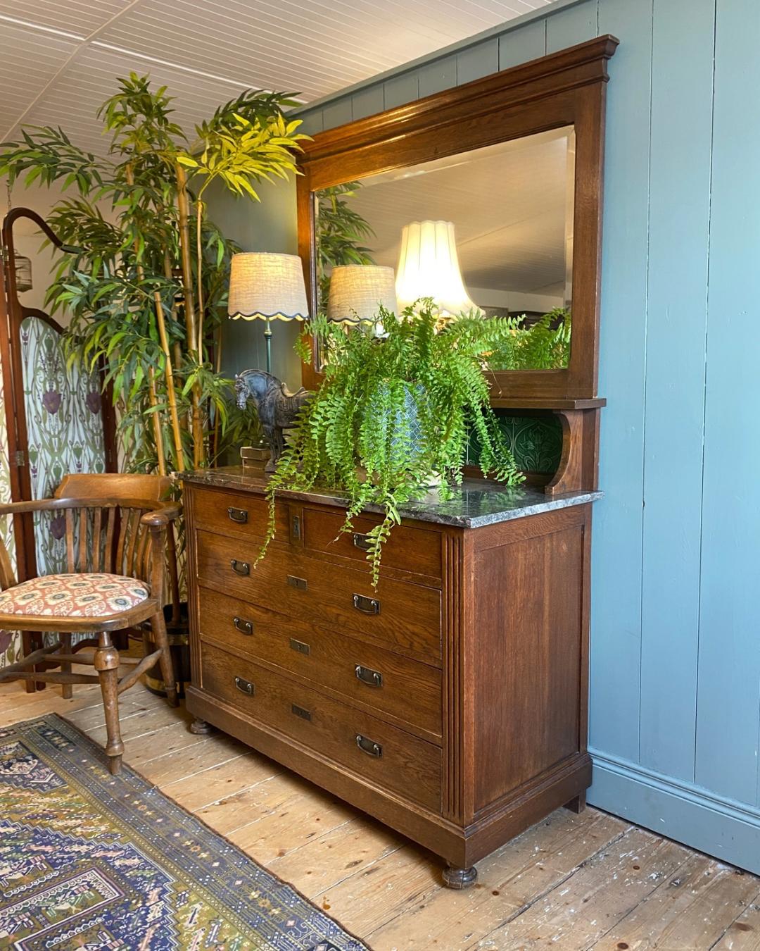 Late Victorian Dressing Chest with Mirror