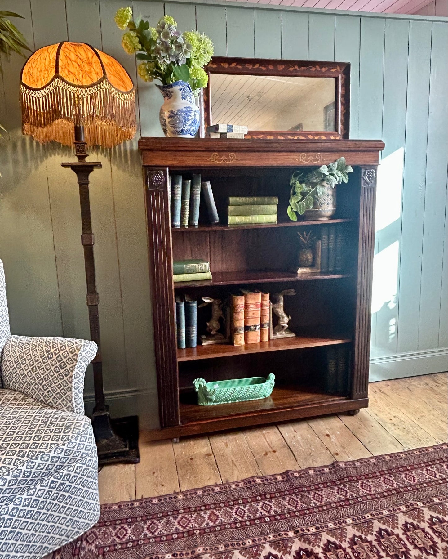 Edwardian Mahogany Open Bookcase