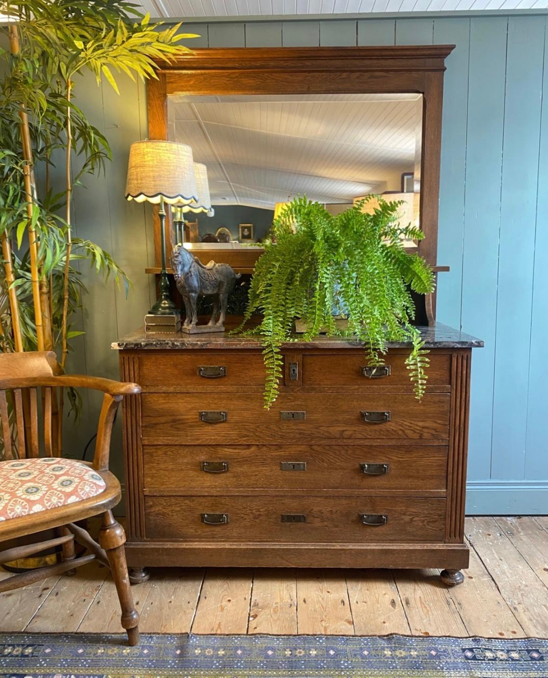 Late Victorian Dressing Chest with Mirror