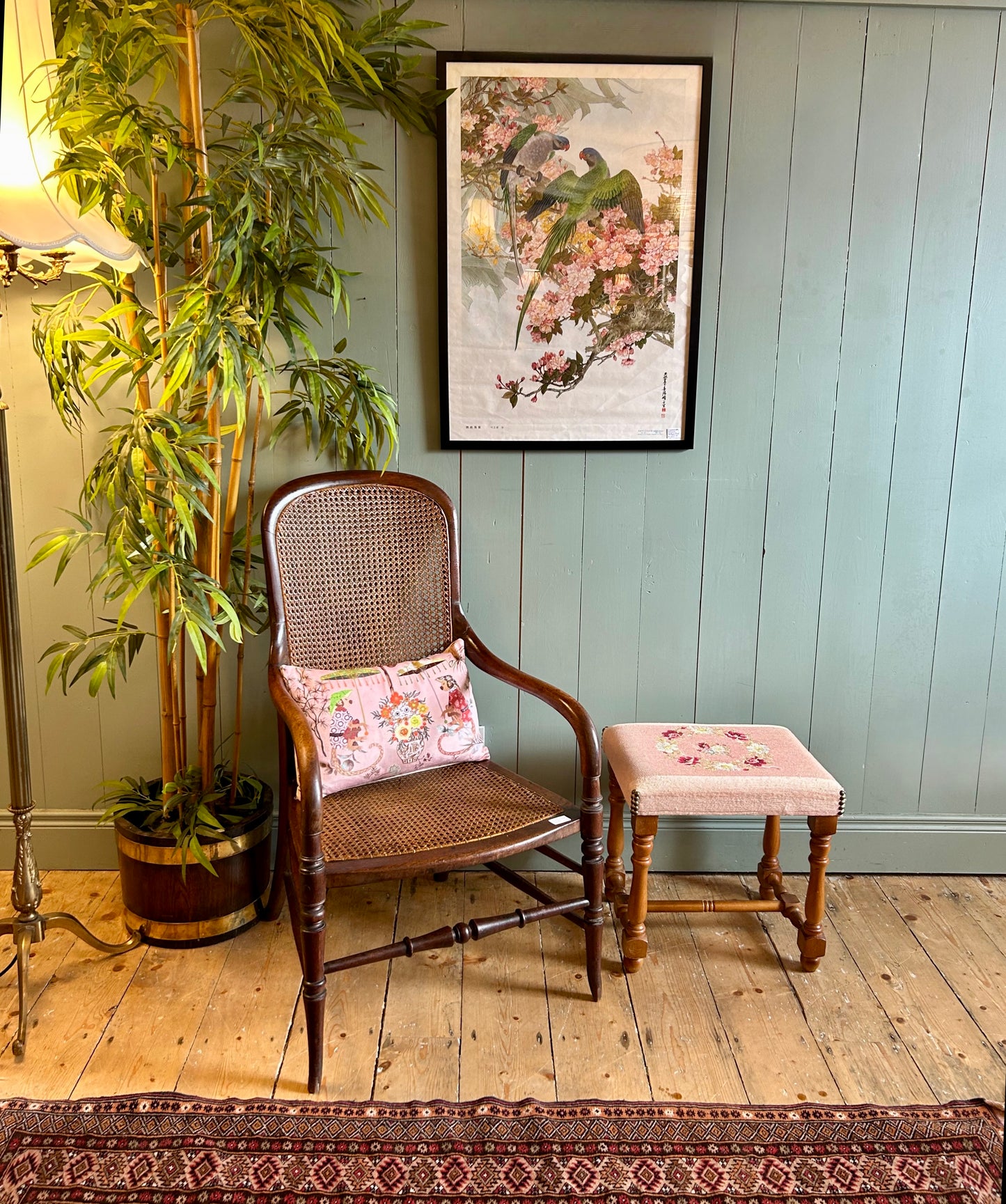 Victorian Needlepoint Footstool