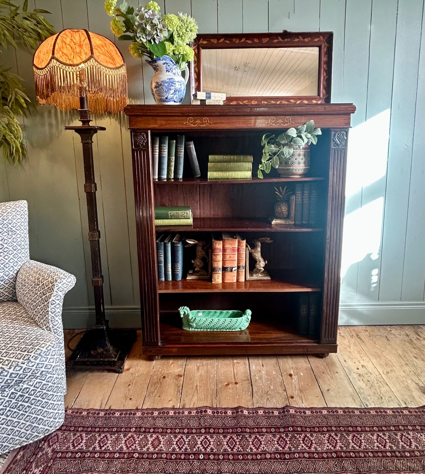 Edwardian Mahogany Open Bookcase