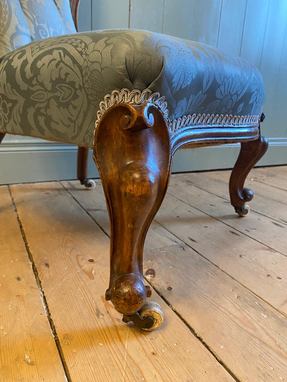 Matching set, Victorian Slipper Chair & Stool