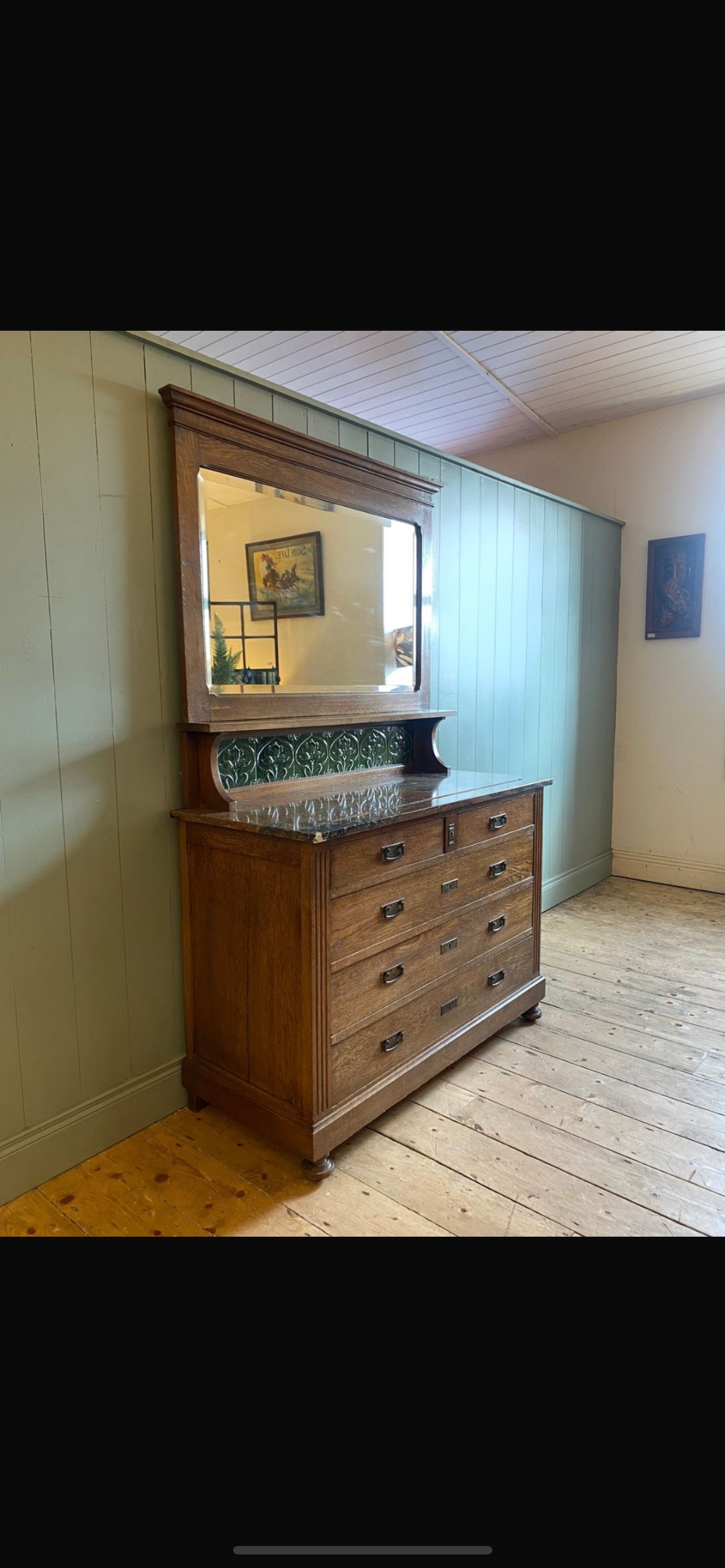 Late Victorian Dressing Chest with Mirror