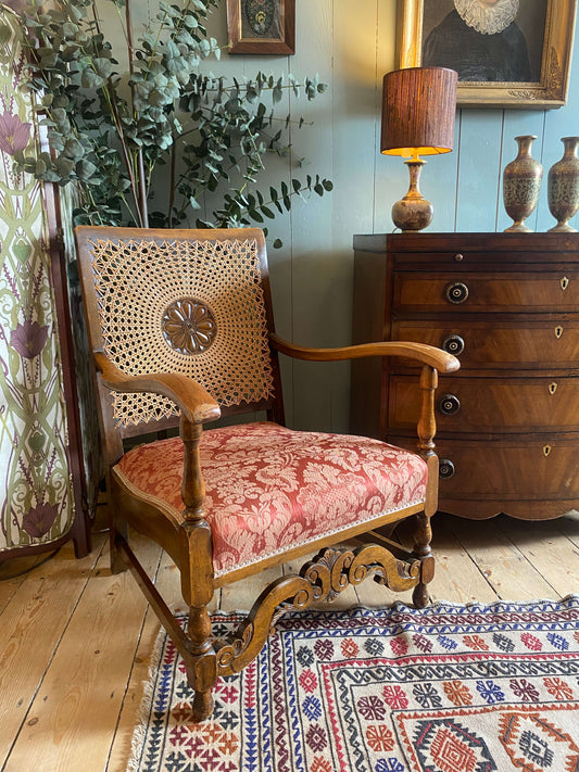 Antique Cane Back Armchair