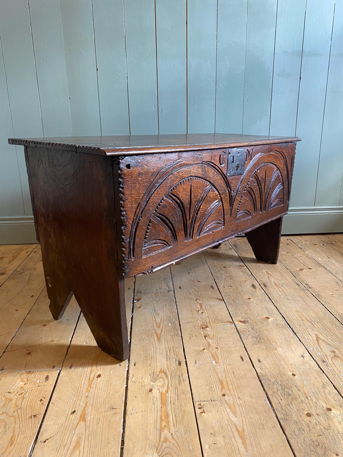 Antique Carved Oak Coffer