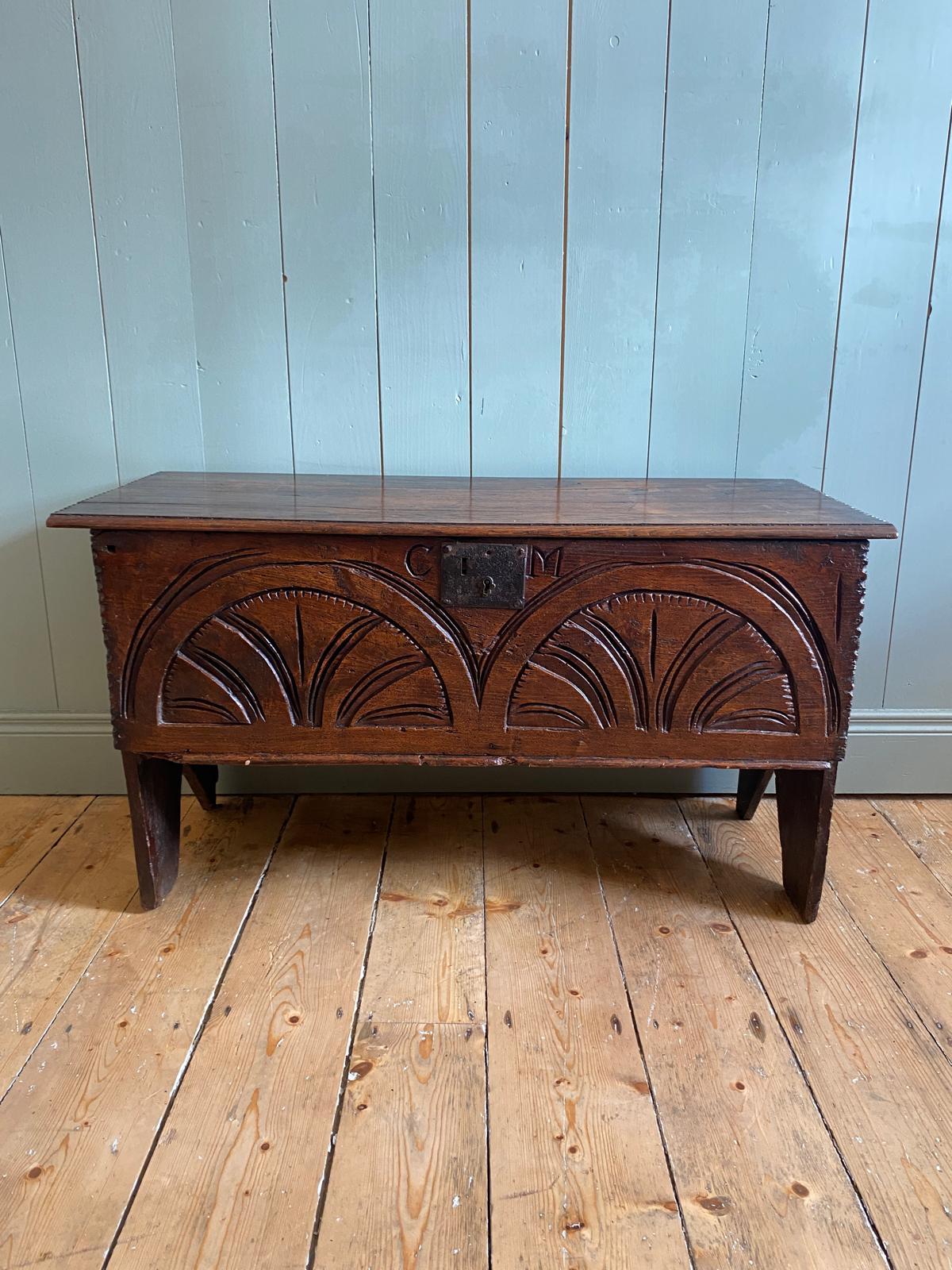 Antique Carved Oak Coffer