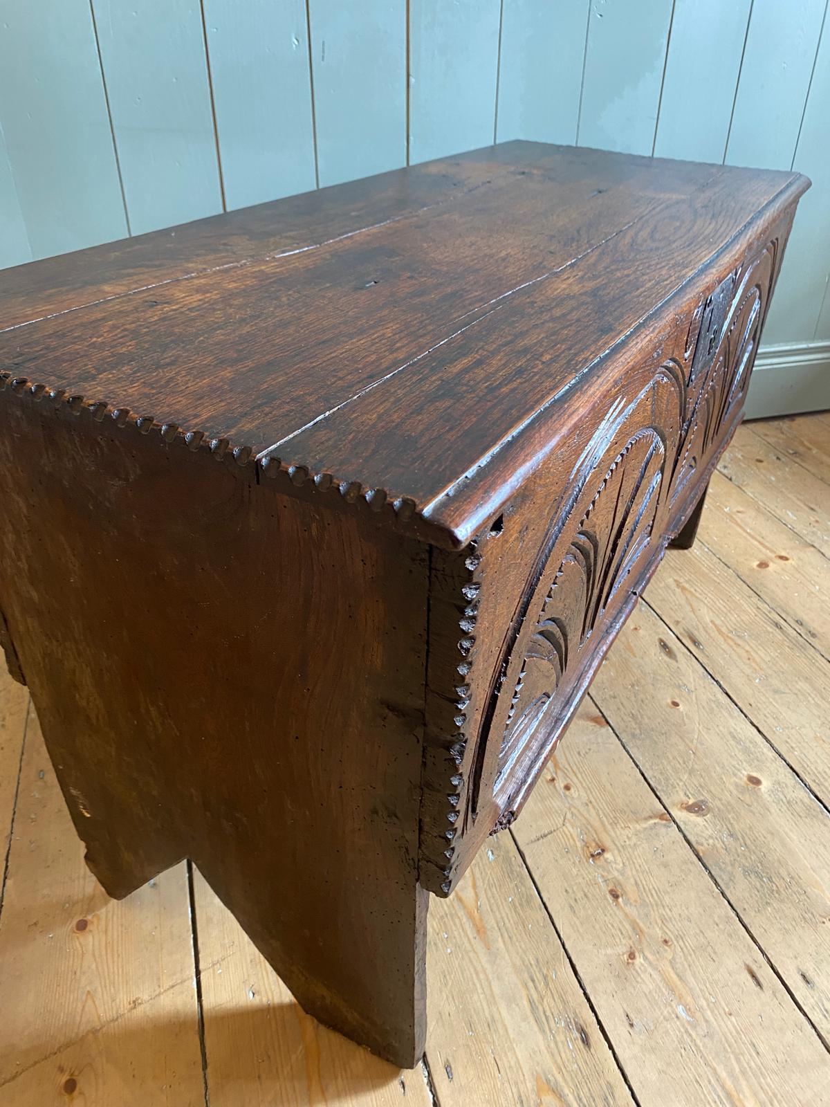 Antique Carved Oak Coffer