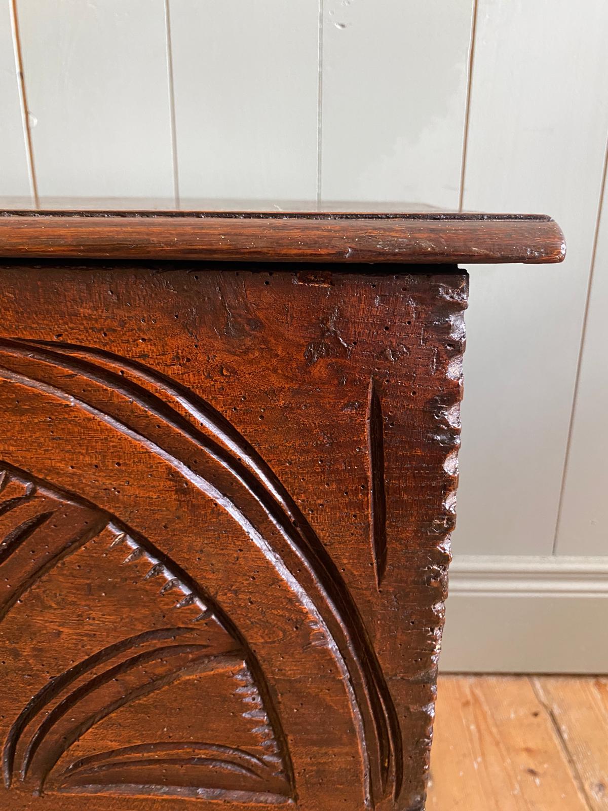 Antique Carved Oak Coffer