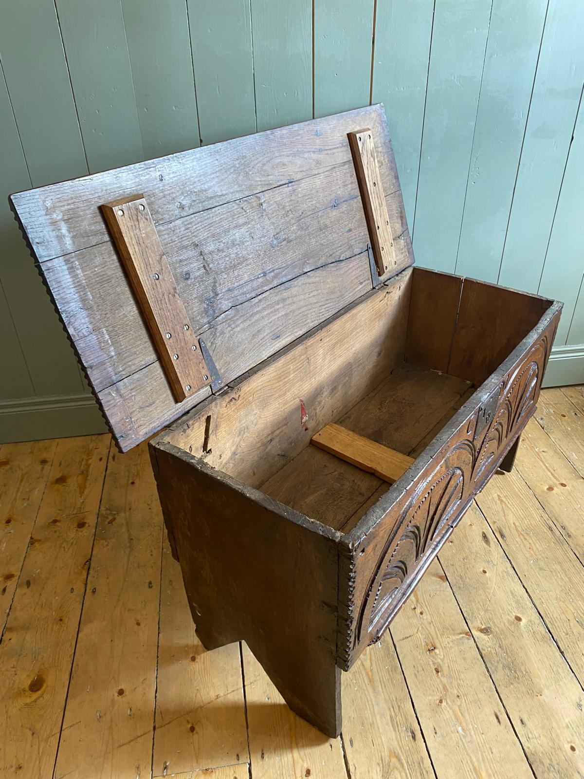 Antique Carved Oak Coffer