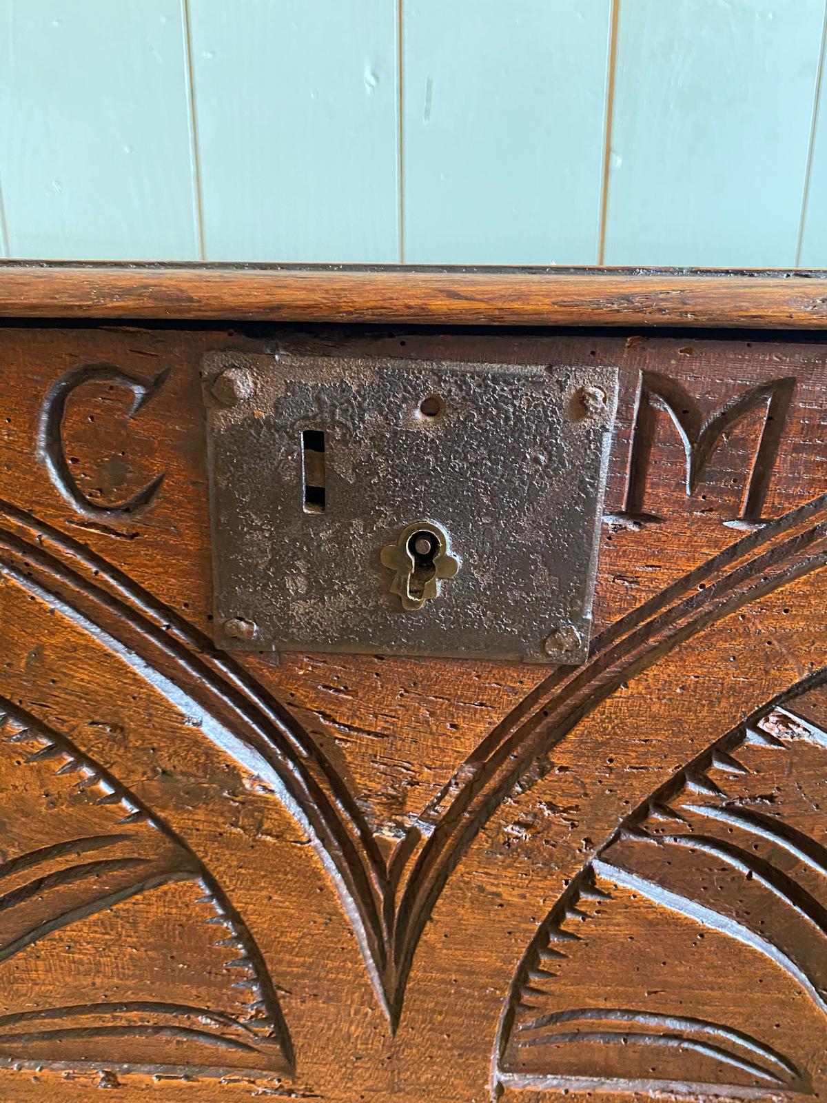 Antique Carved Oak Coffer