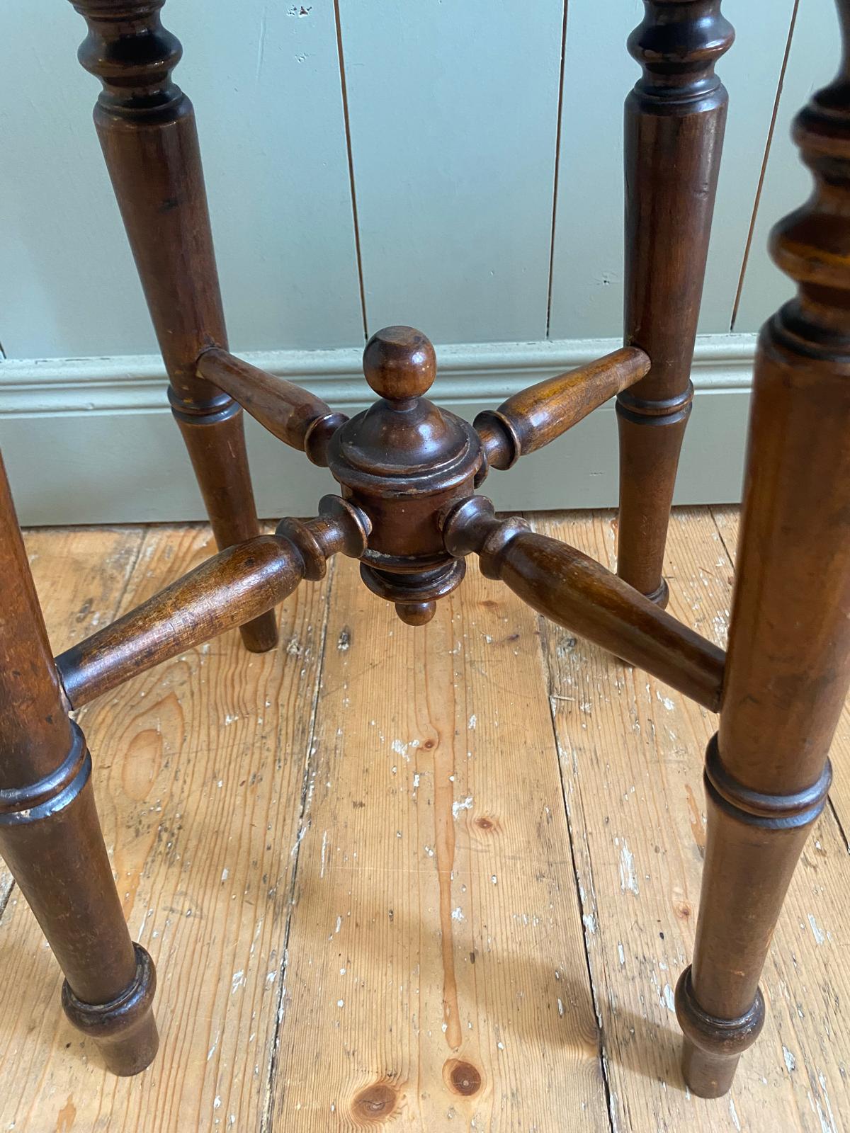 Antique Carved Oak Stool