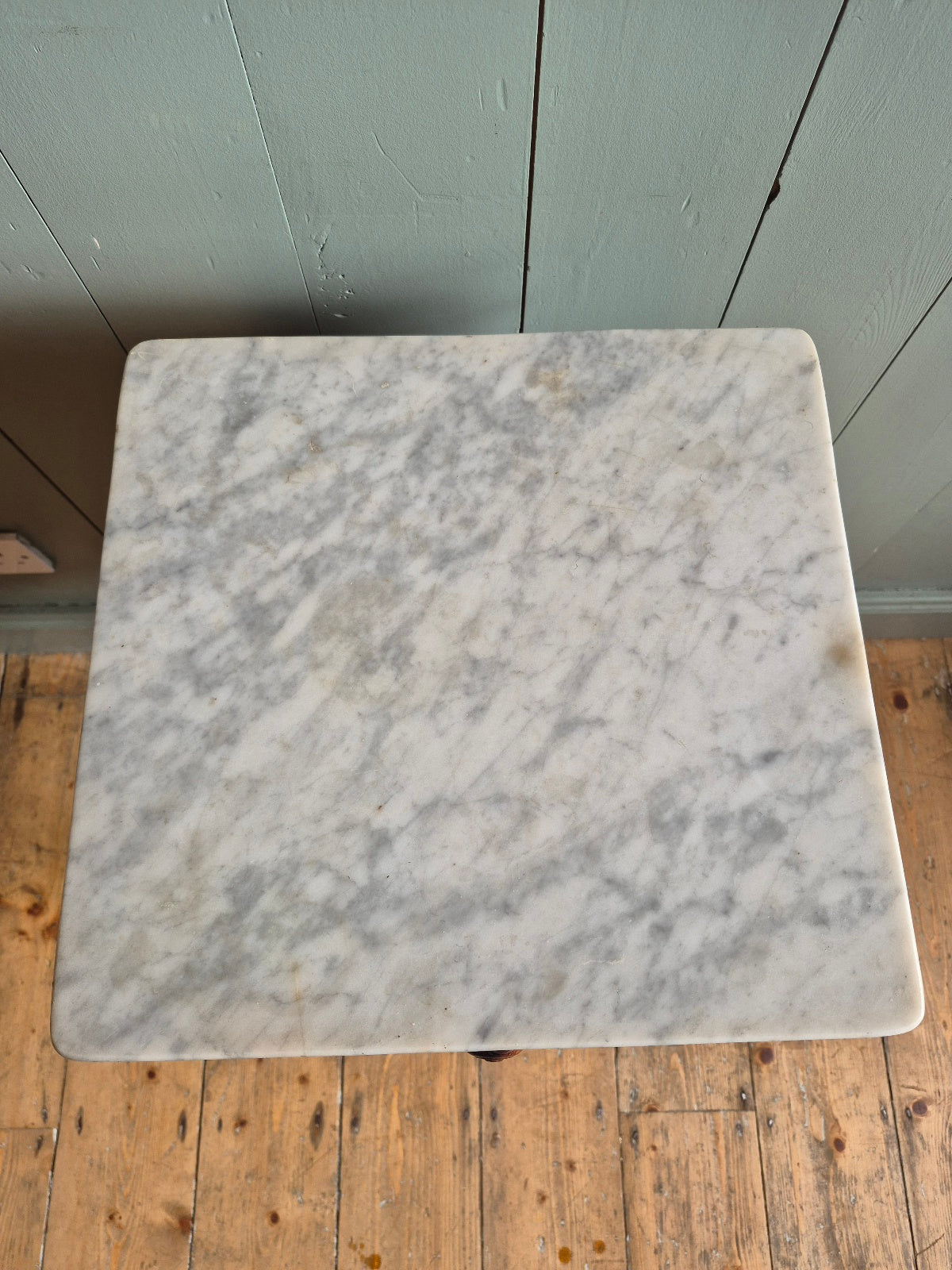 Antique French Pine and Marble bedside Table