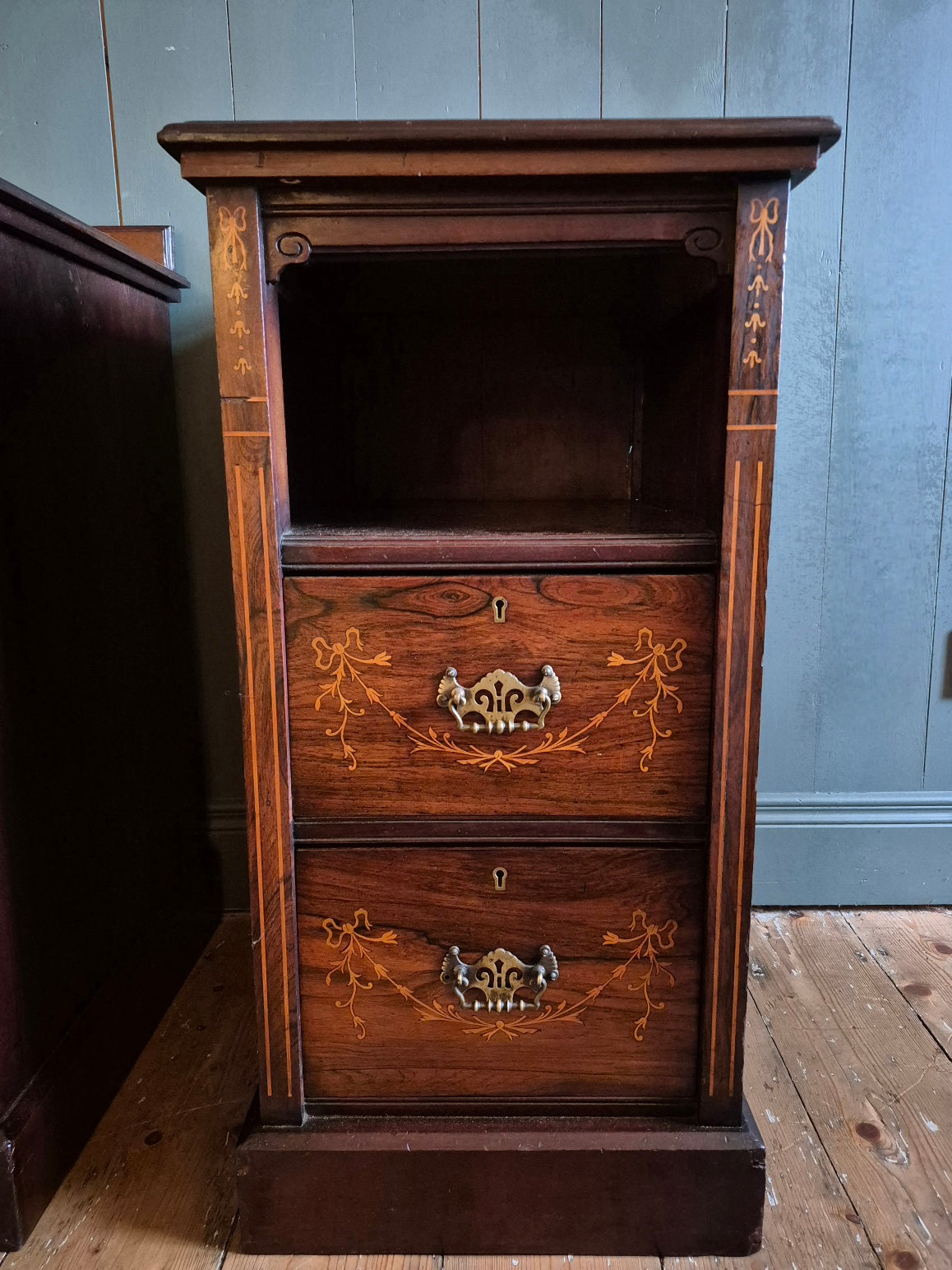 Antique Inlaid Bedside Chests