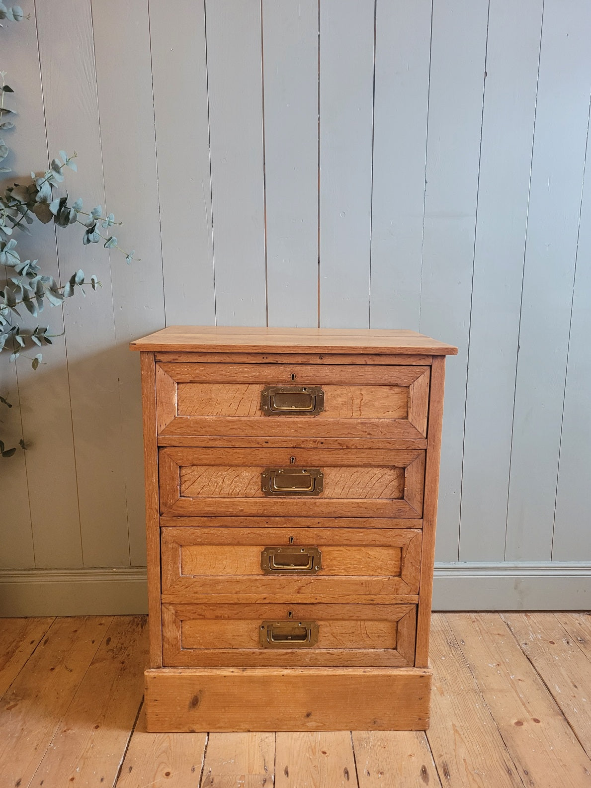 Antique Oak Silver Chest