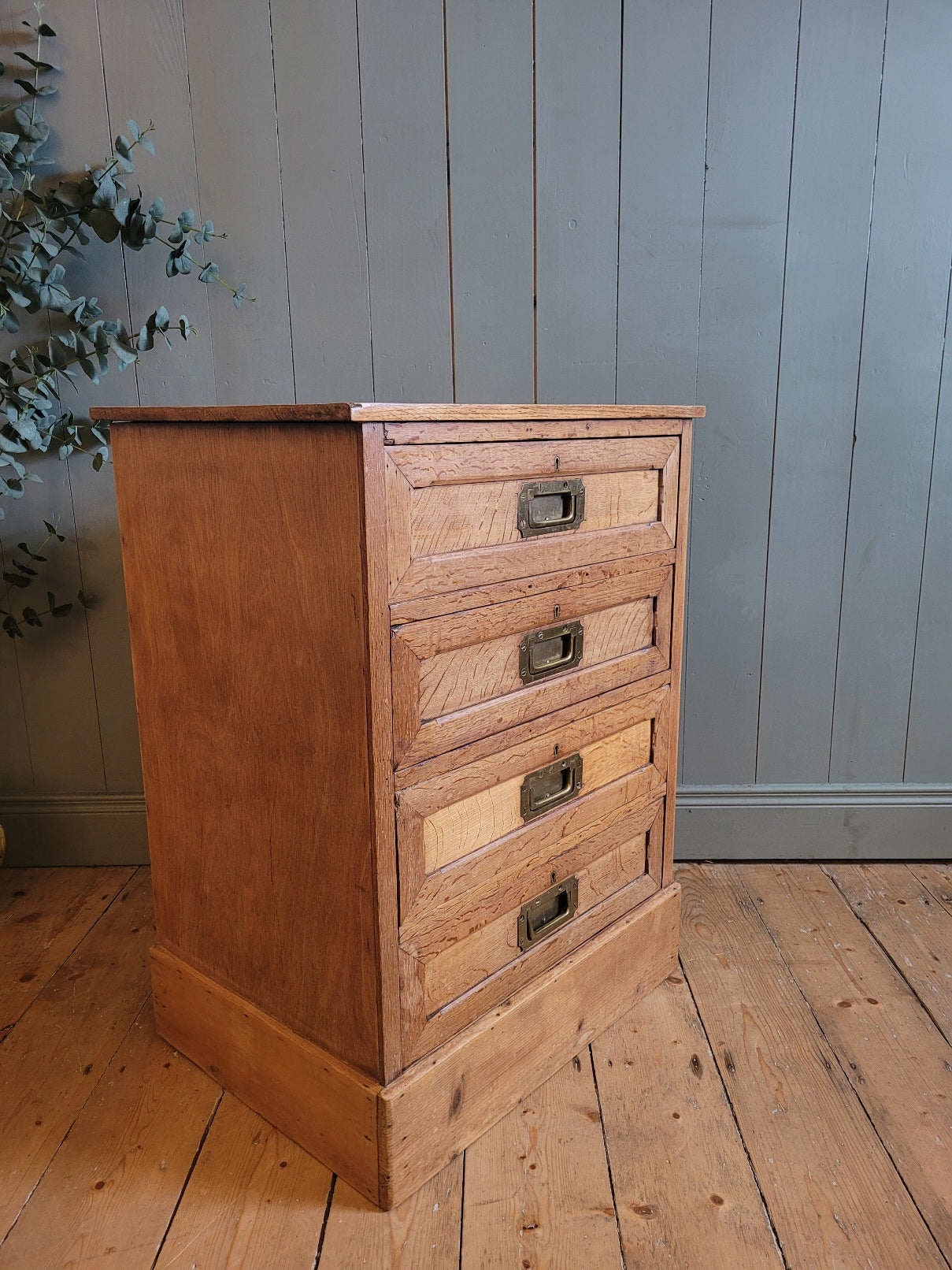 Antique Oak Silver Chest