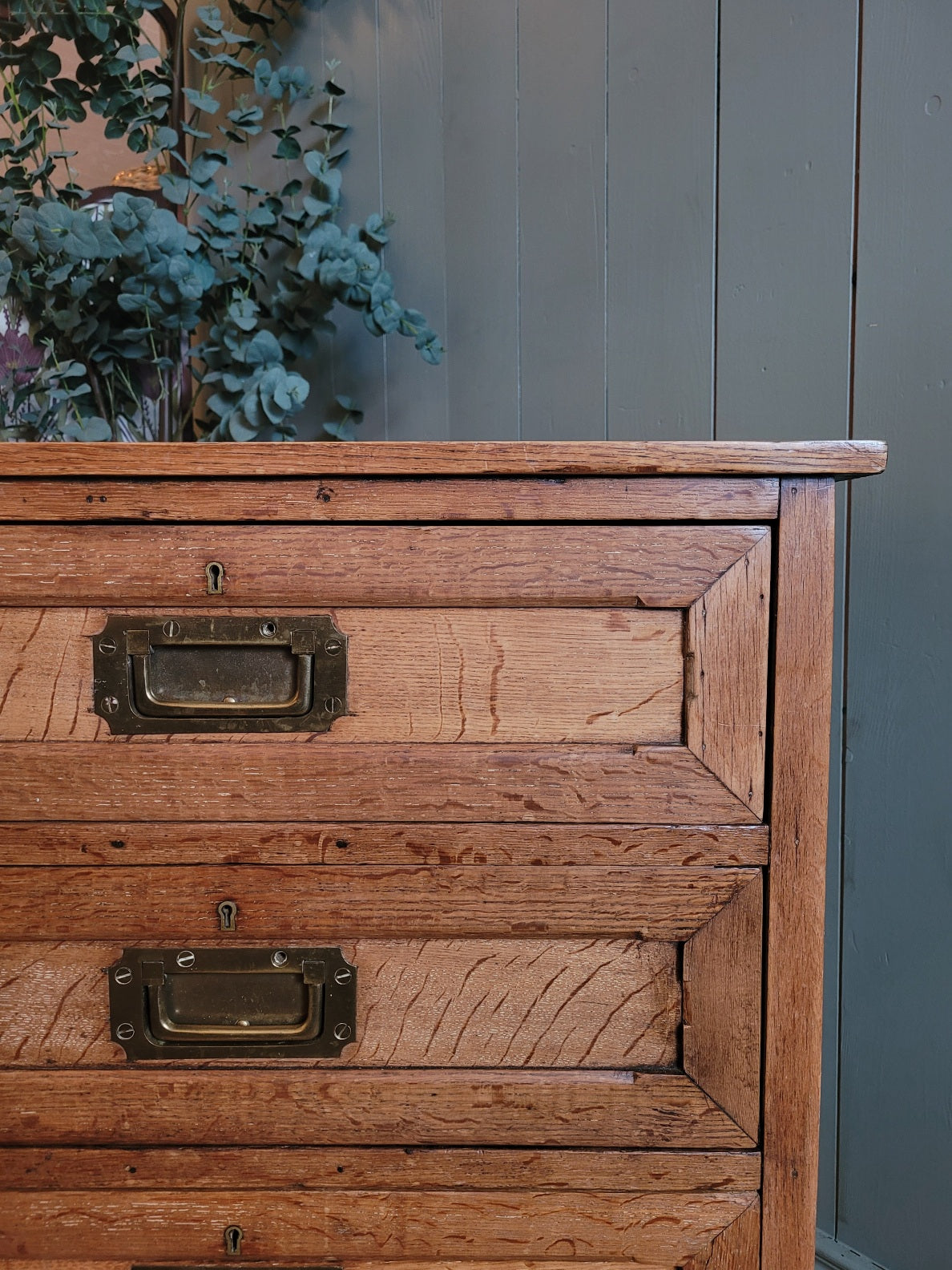 Antique Oak Silver Chest