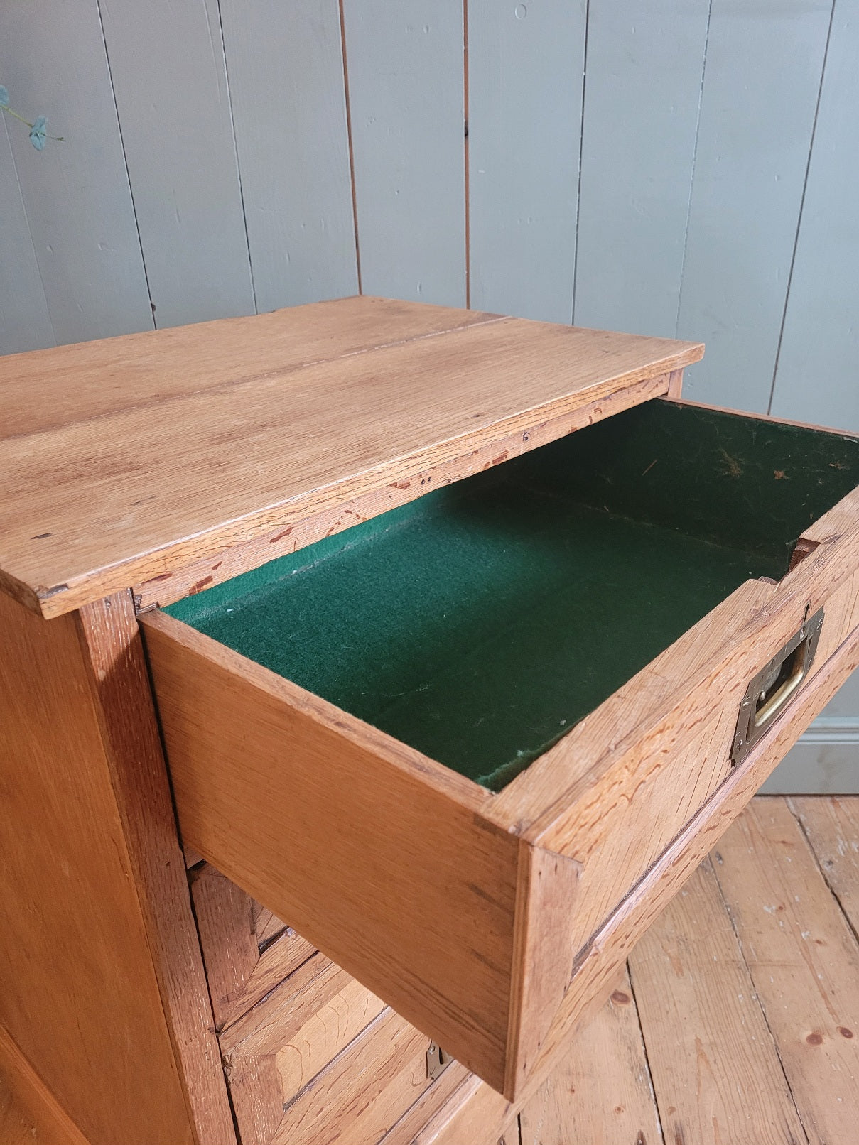 Antique Oak Silver Chest