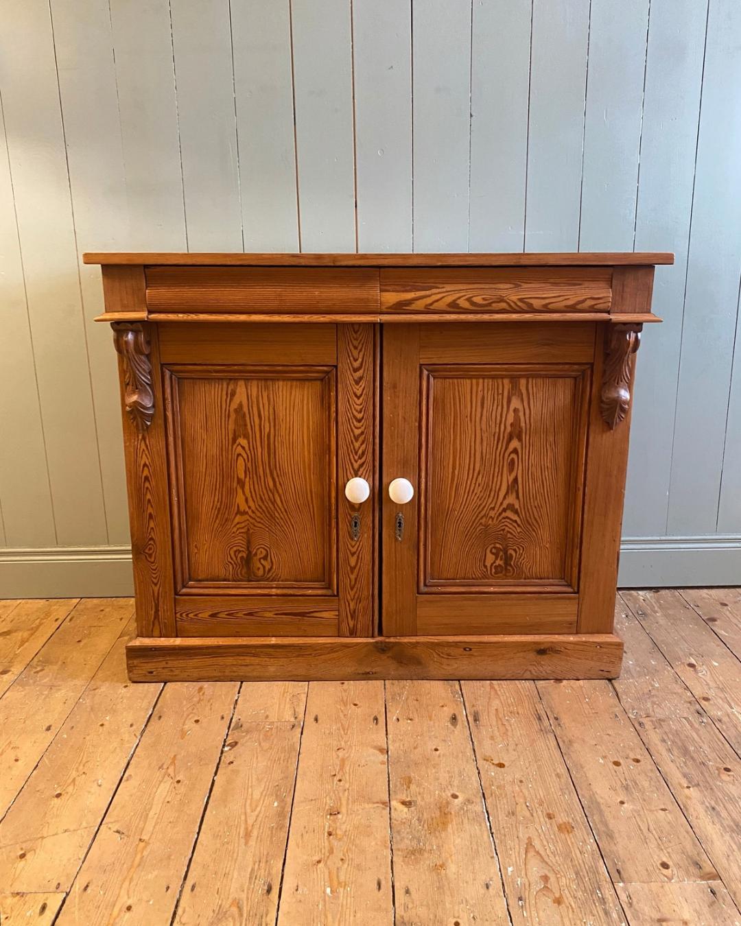 Antique Pitch Pine Sideboard