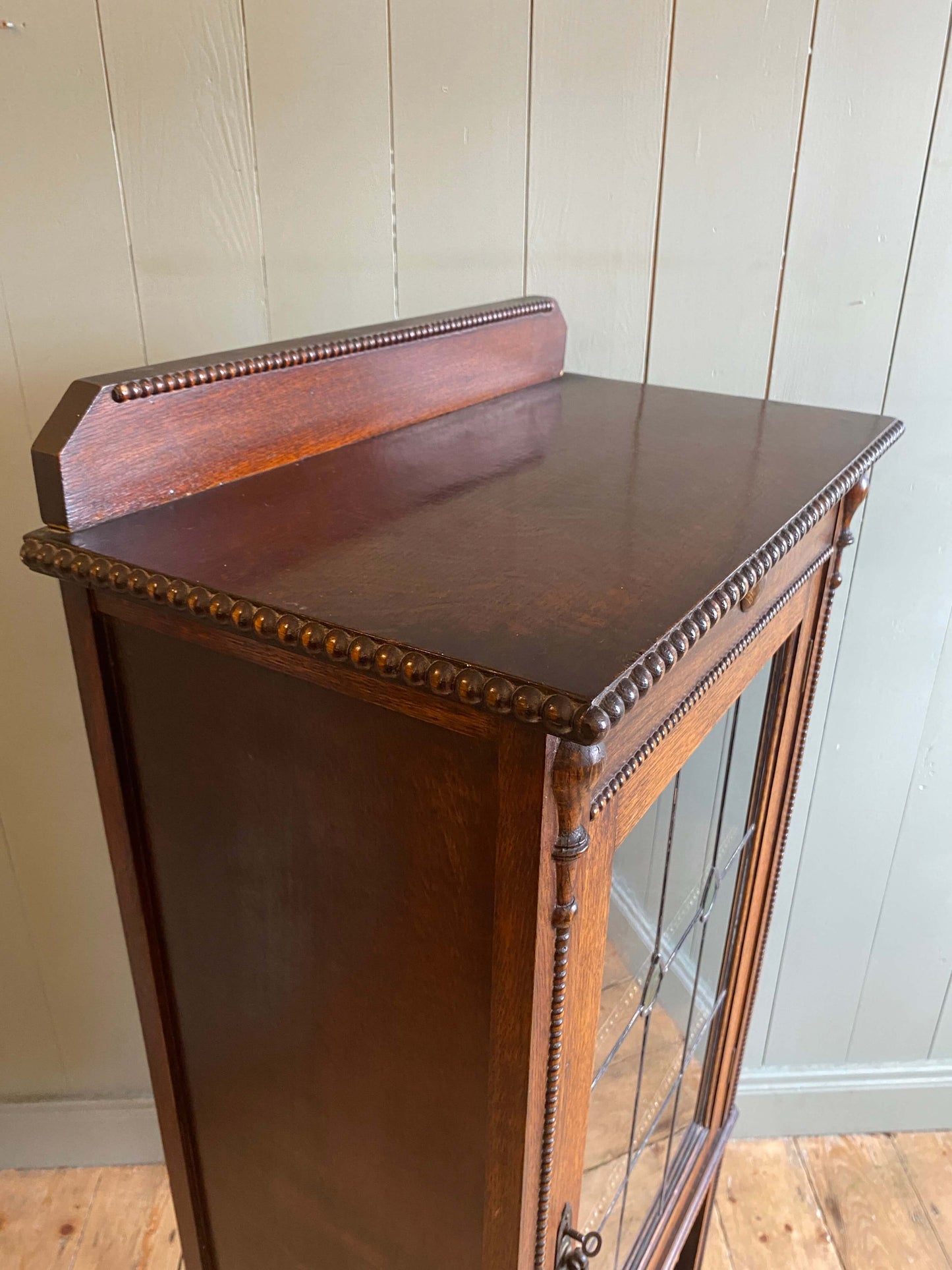 Arts and Crafts Glazed Oak Bookcase