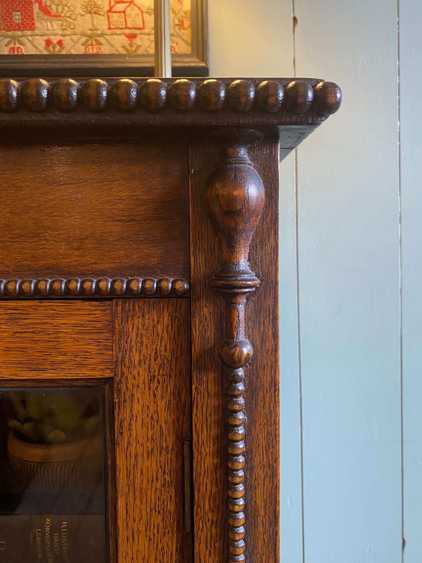 Arts and Crafts Glazed Oak Bookcase