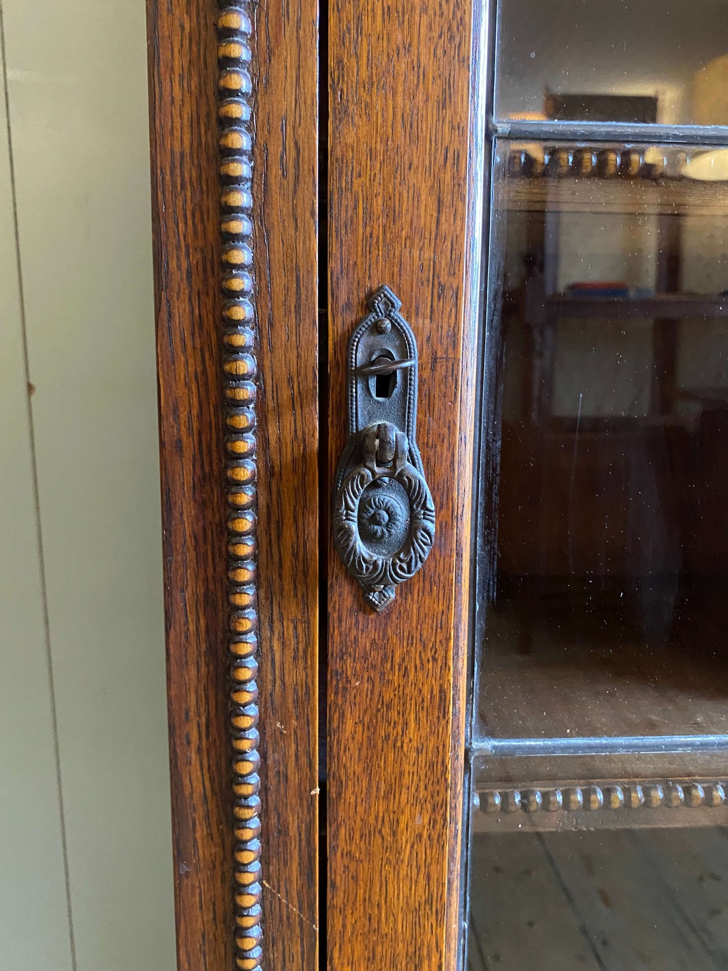 Arts and Crafts Glazed Oak Bookcase
