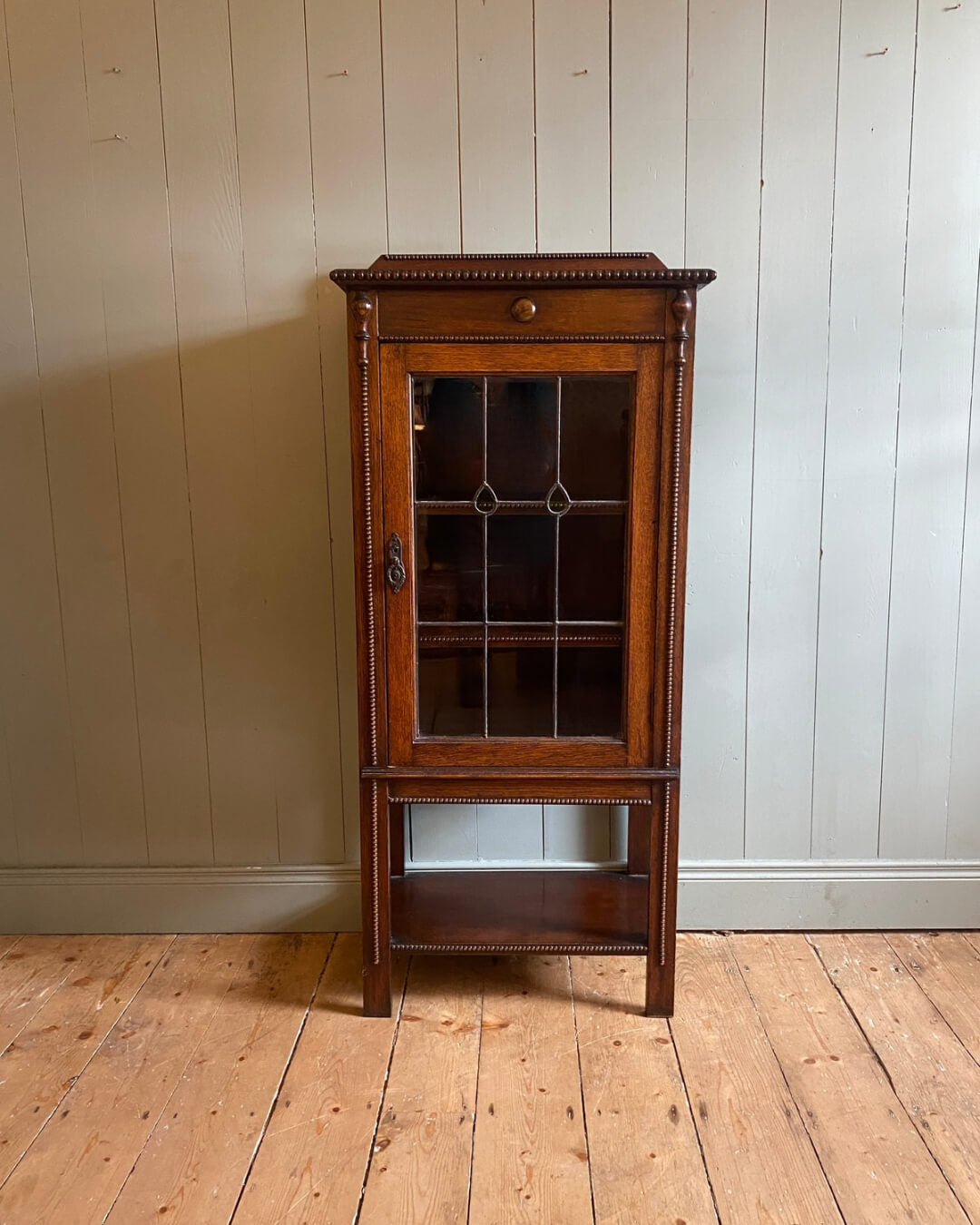 Arts and Crafts Glazed Oak Bookcase